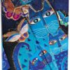 Cuaderno gatos azules y mariposas. Midi.